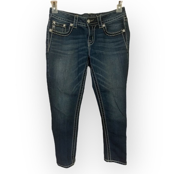 Miss Me Denim - Miss Me Women’s 27 Signature Rise Skinny Bling Blue Jeans